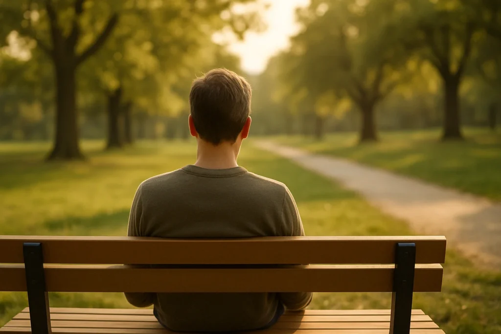 persona sentada en un parque